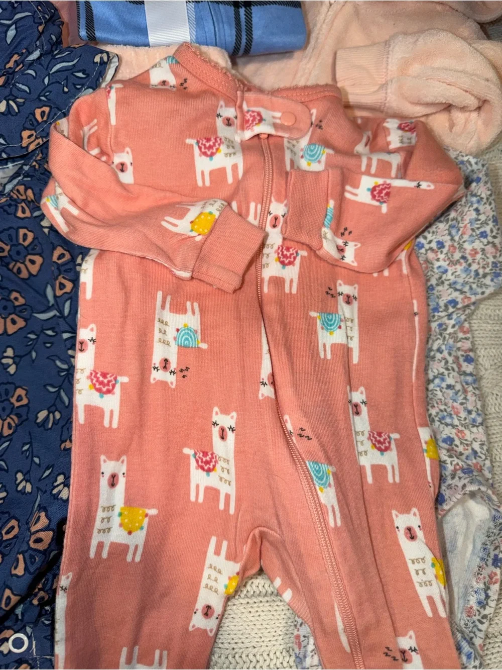 Carter's Baby Girls Navy Floral and Pastel Unicorn Matching Sets